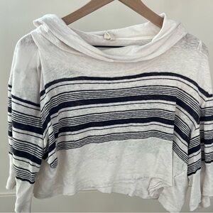 We The Free 3/4 inch sleeve baggy cropped top